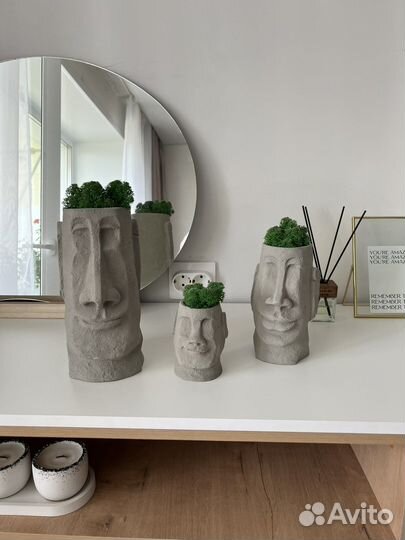 Керамические кашпо лицо набор