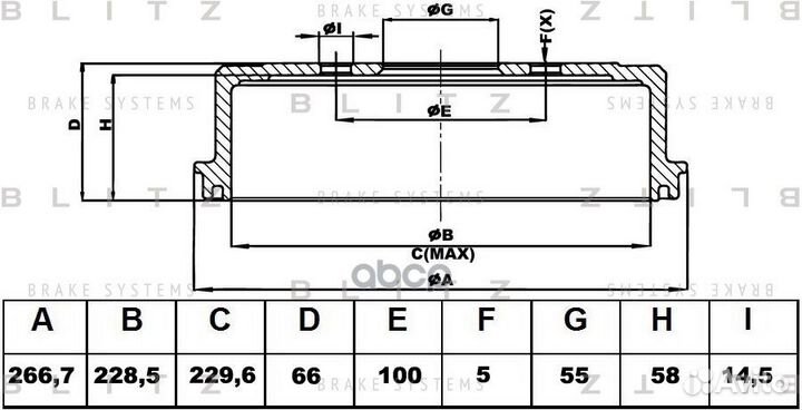 Барабан тормозной BT0124 Blitz