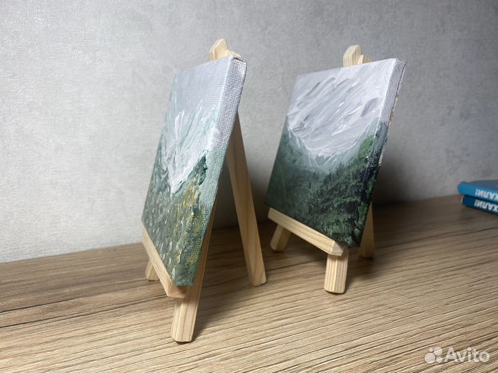 Комплект мини-картин на мольберте 10х10 см