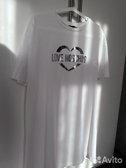 Платье футболка белое