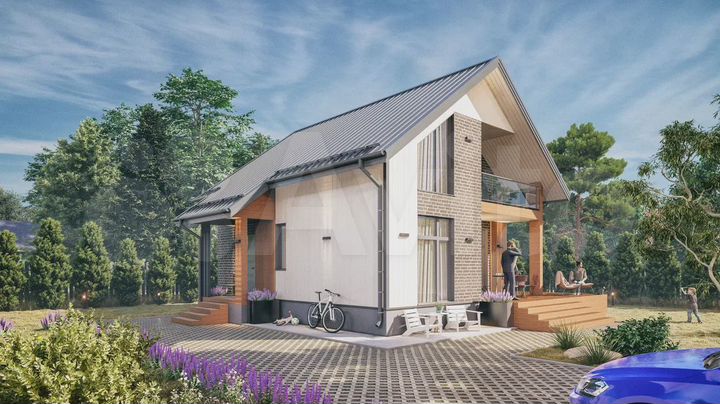 Дом 129 м² на участке 8 сот.