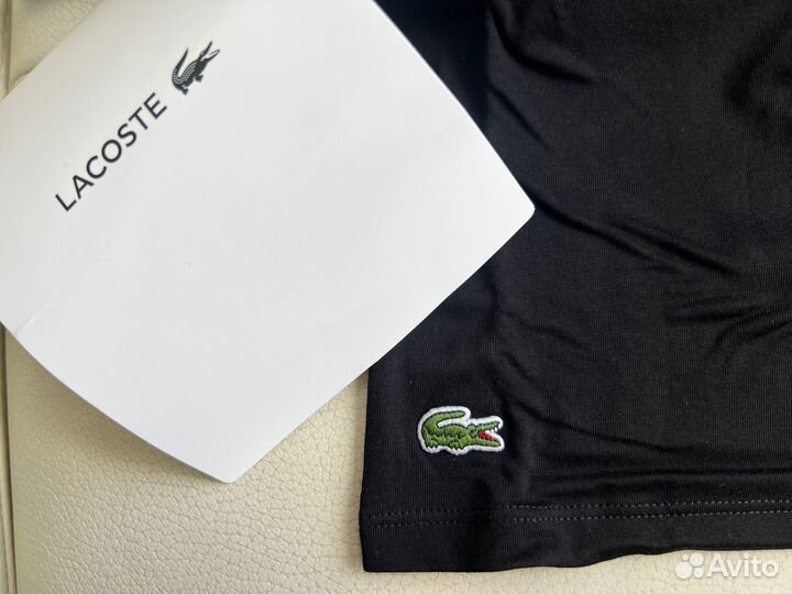 Футболки 3шт./черные Lacoste Slim Оригинал