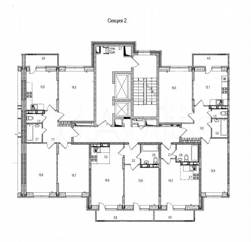 Своб. планировка, 46,6 м², 3/17 эт.