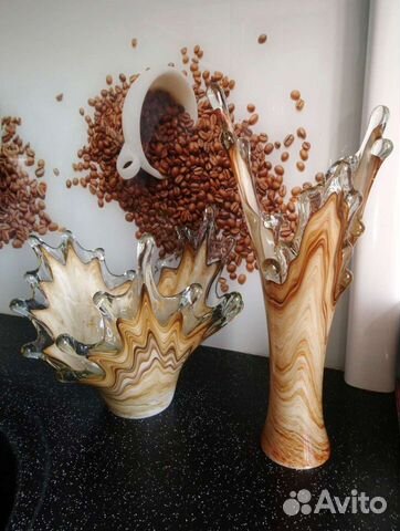 6. Ваза и фруктовница-конфетница Всплеск воды СССР