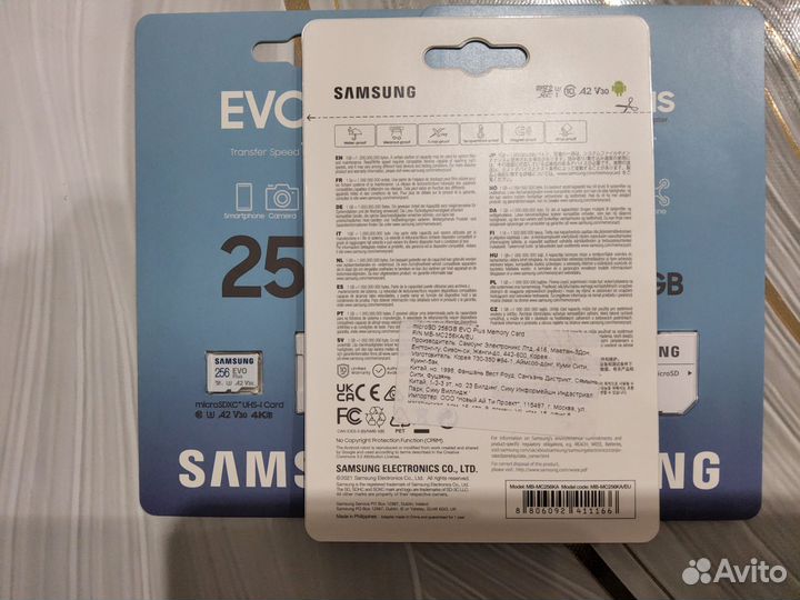Карта памяти Samsung EVO Plus microsdxc 256Gb новы