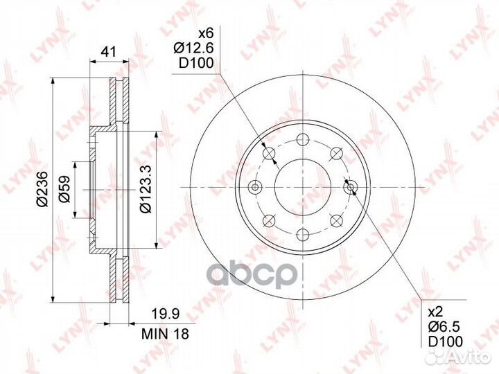 Диск тормозной перед BN1347 lynxauto