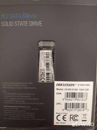 Новые m2 ssd 1024 gb 1 Tb hikvision e100n