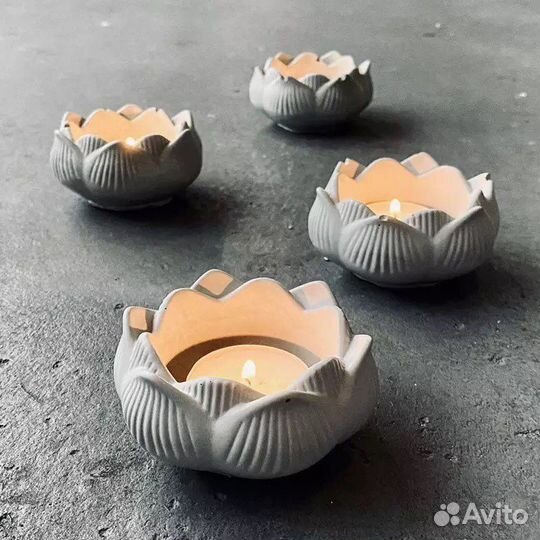 Силиконовая форма Лотос подсвечник