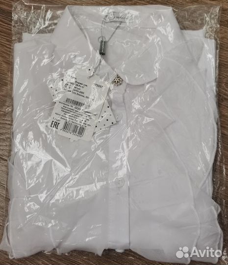 Новая нарядная белая блузка р.128 см