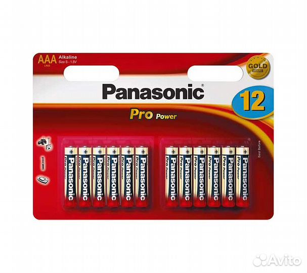 Батарейки Panasonic LR03XEG/12BW AAA щелочные Pro