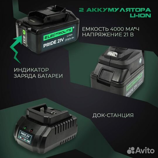 Аккумуляторный перфоратор electrolite pride BHD