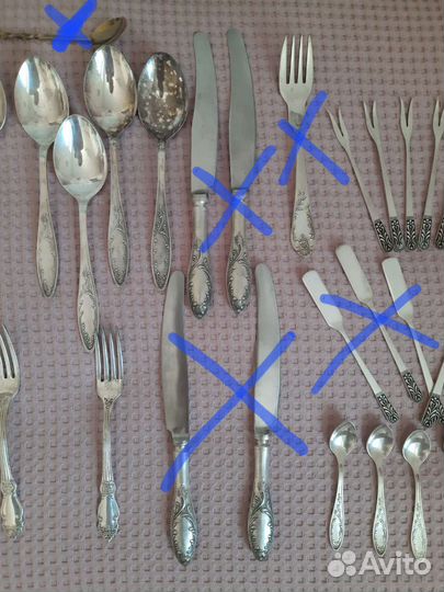 Столовые приборы с посеребрением