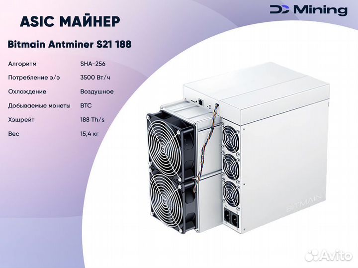 Асик майнер Bitmain Antminer S21 188