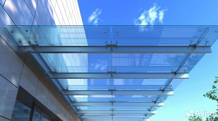 Стеклянные козырьки