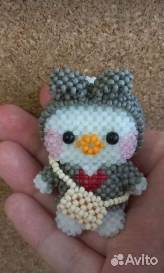 Фигурка амигуруми из бисера