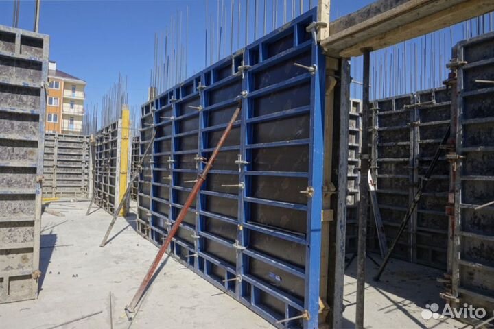 Опалубка стеновая: щиты подкосы замки, проект