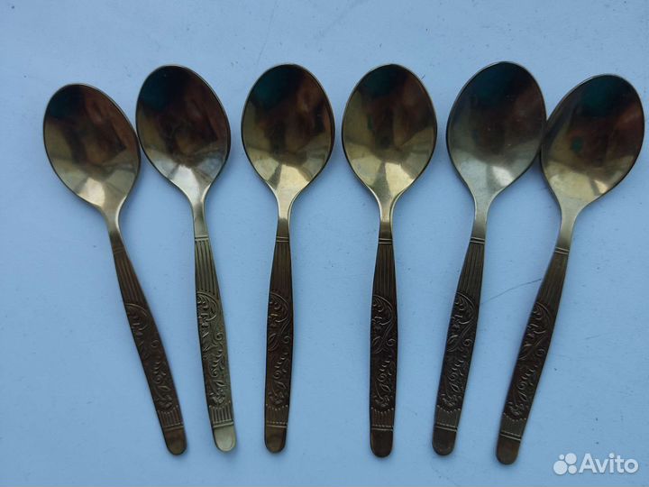 Набор чайных ложек СССР позолота