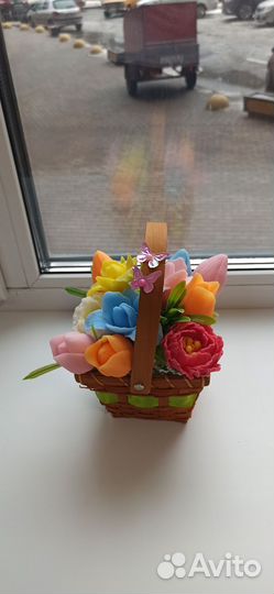 Букет цветы из мыла