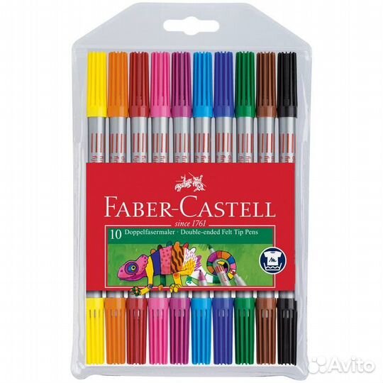 Фломастеры Faber-Castell двусторонние, набор 10 цв