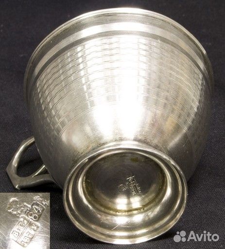 Чашка, серебро, 84 пр, 61,4 гр, 1872г,пр.м.Савенко
