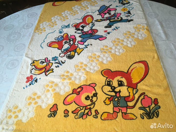 Винтаж полотенца Китай велюр махра детские