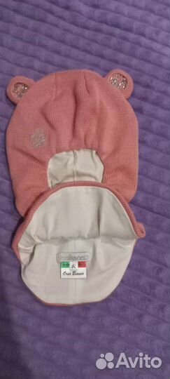 Шапка шлем для девочки (весна,осень)