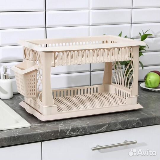 Сушилка для посуды 2-х ярусная «Мечта хозяйки», 48