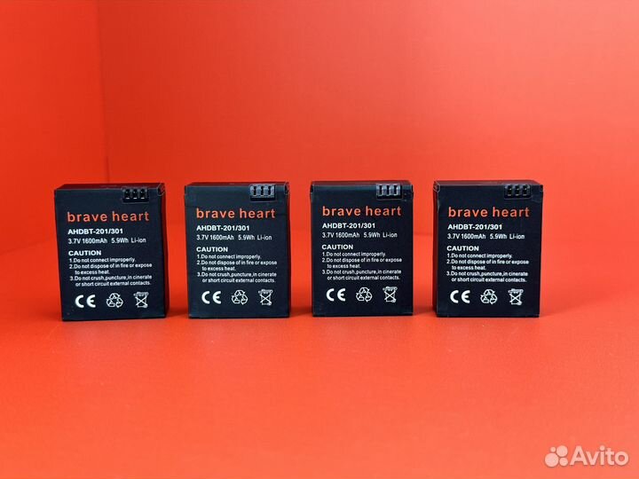 Аккумулятор для GoPro Hero 3 / Hero 3+ (4шт) Brave