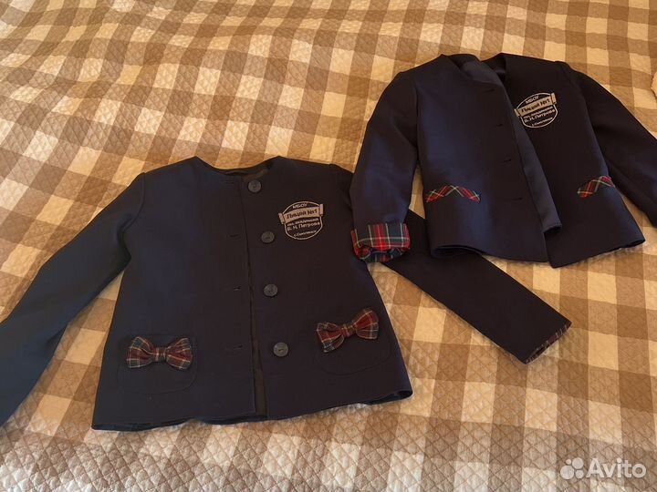 Школьный пиджак для девочки 134 синий