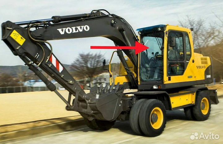 Стекло лобовое верхнее на экскаватор Volvo EW 145