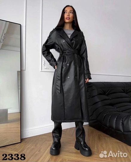 Кожаный тренч