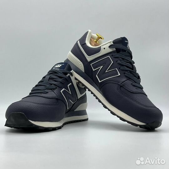 Кроссовки мужские New Balance 574 люкс синие