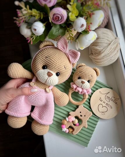 Плюшевый мишка вязаные игрушки