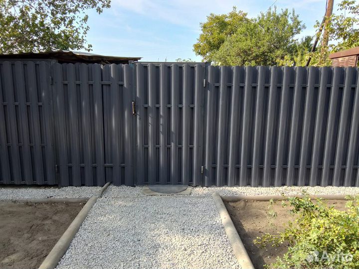 Забор 20 м из штакетника - под ключ