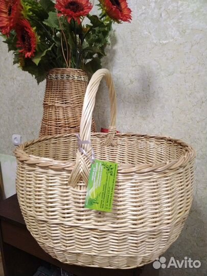 Корзина плетеная грибная