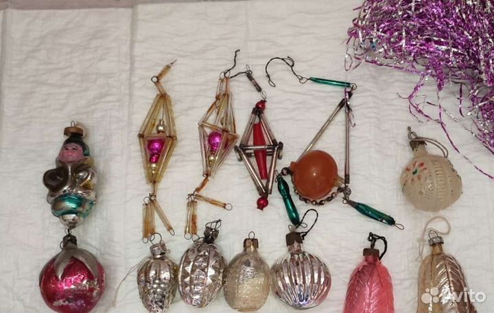 Стеклянные елочные игрушки СССР