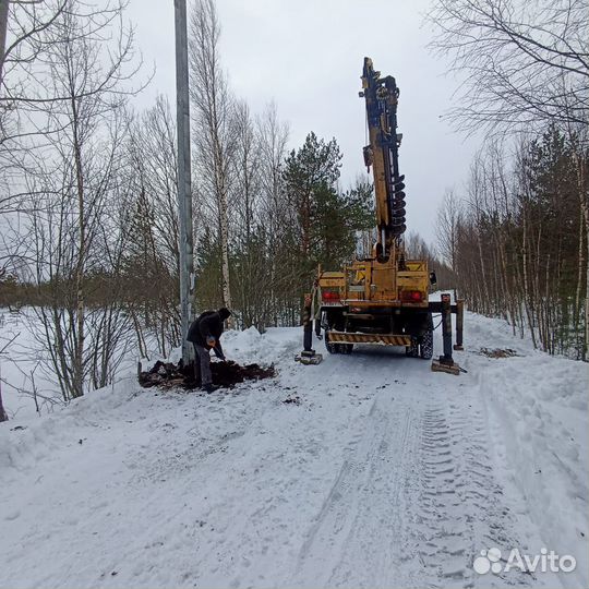 Установка электрического столба