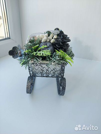 Новогодние сани, декор, игрушка, украшение