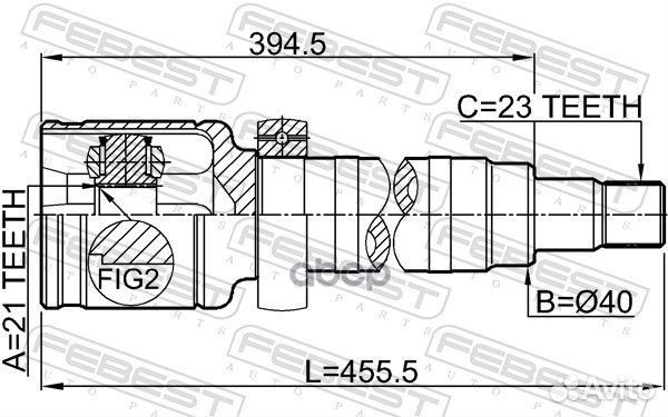 Шрус внутр правый ford fiesta/fusion (CBK) 2001