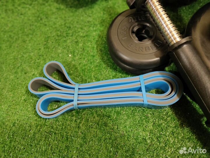 Набор Гантели 2 шт по 24.5кг + Петля рез. 20-45кг