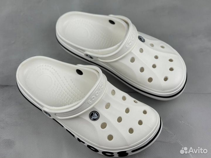 Мужские шлёпки кроксы сланцы Crocs White