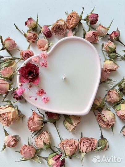 Свеча в гипсе сердце