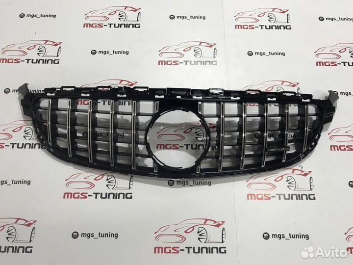 Решетка Mercedes C63AMG W205 GT style Chrome + AMG