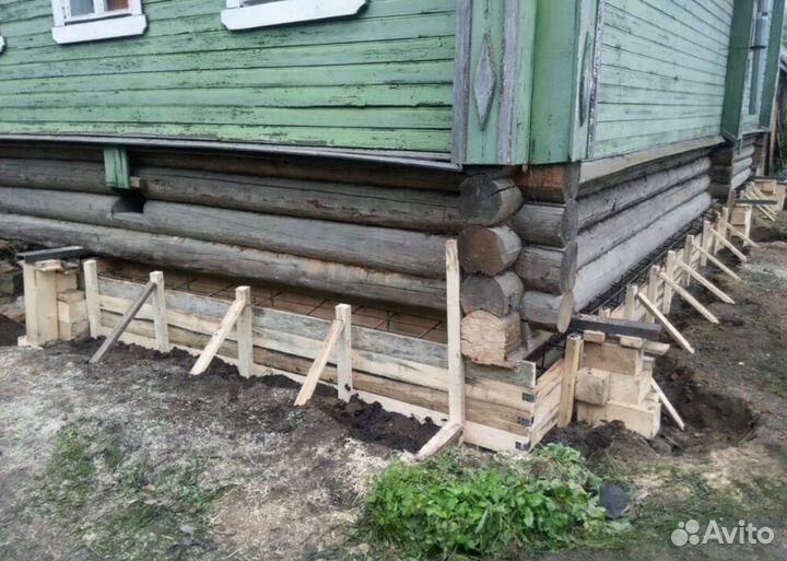 Ремонт фундамента и подъем дома