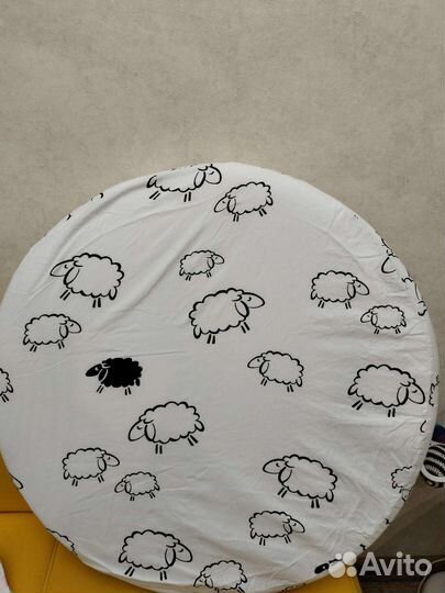 Матрас круглый 75х75, наматрасник, простыни