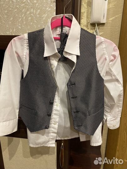 Рубашка с жилеткой и бабочкой рост 116-122
