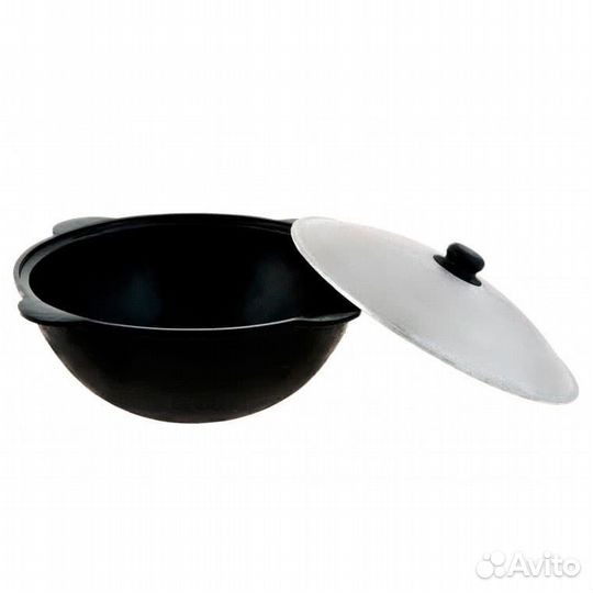 Казан 12л чугунный узбекский с крышкой