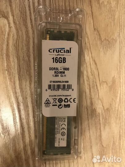Память серверная Crucial 16 GB DDR3L-1600 rdimm