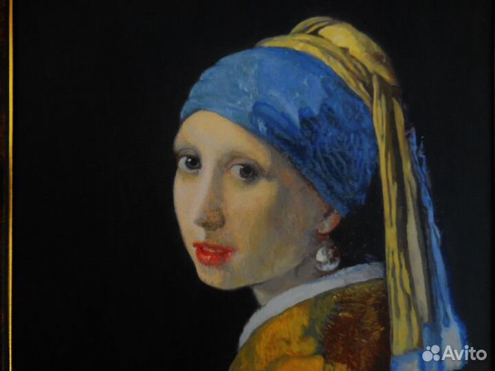 Картина холст,масло Девушка с жемчужной сережкой