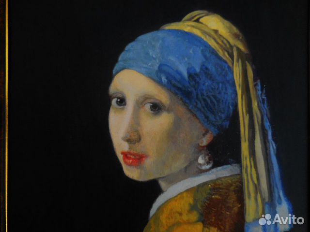 Картина холст,масло Девушка с жемчужной сережкой
